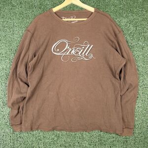VINTAGE O'Neill Long Sleeve Shirt Men’s XL Thermal Brown Surf Skate Surfwear Y2K